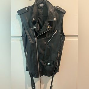 Zara Man Faux Leather Biker Vest